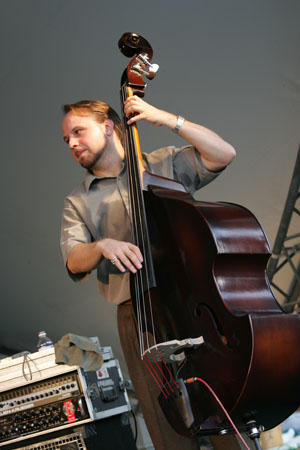 Christian Fabian playing upright bass